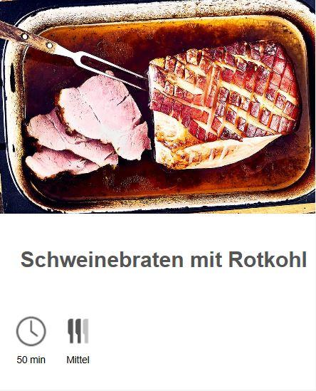Schweinebraten mit Rotkohl