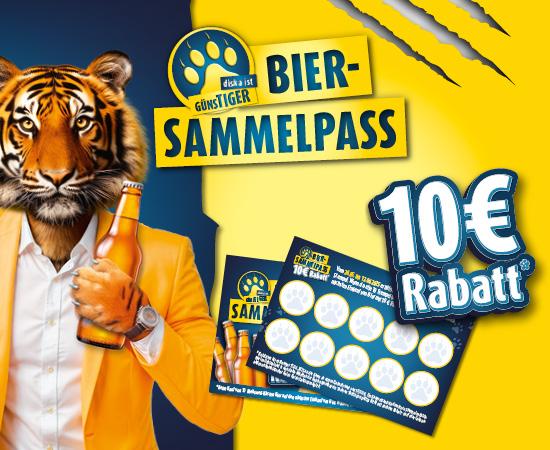 Der g&uuml;nsTIGER Biersammelpass bei diska