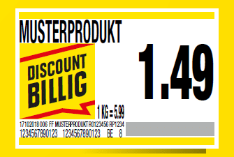 Discount Billig Regalkennzeichnung am Preisschild